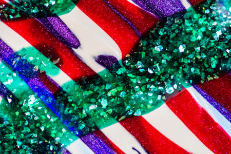 Abstract colorful backdrop with oil drops and waves on water surface. Abstract background conceptの写真素材