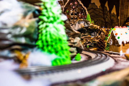 Christmas composition with seasonal decorations and ornaments, colorful Christmas background christmassy mood concept.の写真素材