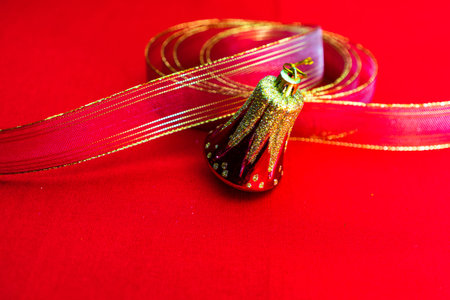 Christmas composition with seasonal decorations and ornaments, colorful Christmas background christmassy mood concept.の写真素材