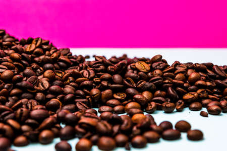 Coffee beans background. Background of roasted coffee beansの写真素材