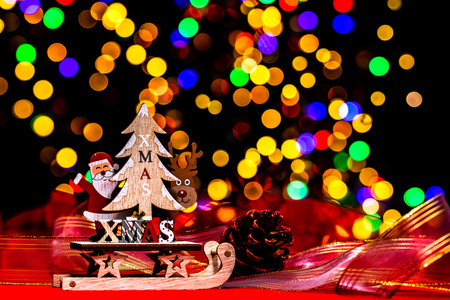 Christmas decoration, Christmas and New Year holidays background, winter season with Christmas...