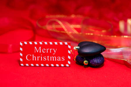 Christmas decoration, Christmas and New Year holidays background, winter season with Christmas ornaments and blurred lightsの写真素材