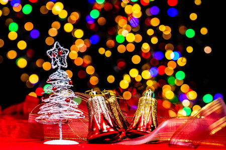 Christmas decoration, Christmas and New Year holidays background, winter season with Christmas...