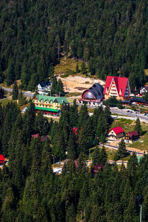 View from above of a mountain resort Vartop in Bihor, Romania, 2021のeditorial素材