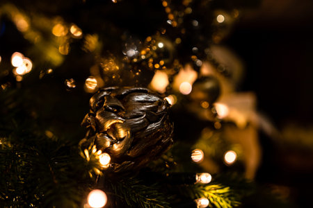 Christmas concept with decoration and bokeh ligths background