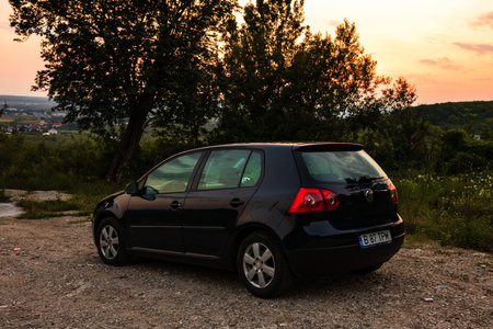 Volkswagen Golf MK5 at the sunset in Targoviste, Romania, 2021