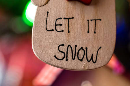 Christmas decoration hanging in Christmas treeの写真素材