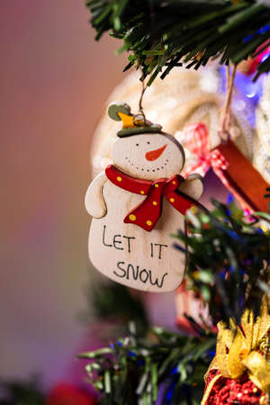Christmas decoration hanging in Christmas treeの写真素材