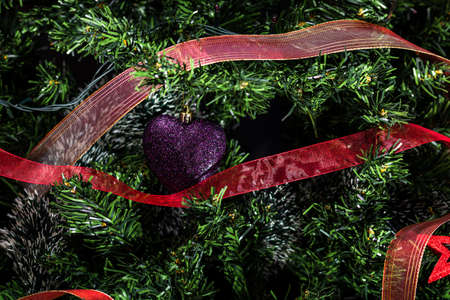 Christmas ornament hanging in the Christmas treeの写真素材