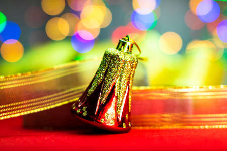 Christmas concept with decoration and bokeh ligths backgroundの写真素材