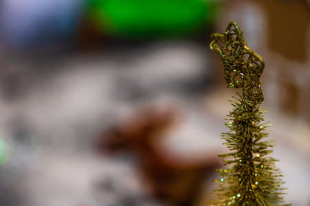 Christmas concept with decoration and bokeh ligths backgroundの写真素材