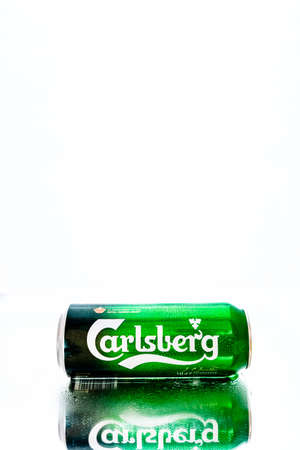 Can of Carlsberg beer in Bucharest, Romania, 2021のeditorial素材