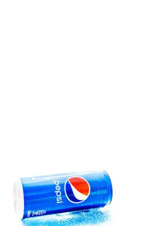 Pepsi can with water droplets in Bucharest, Romania, 2021のeditorial素材