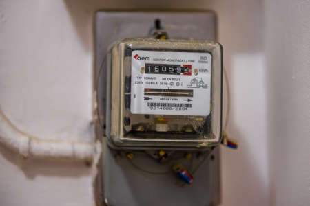 Electrical switch panel for small houseのeditorial素材