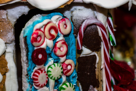 Christmas composition with seasonal decorations and ornaments