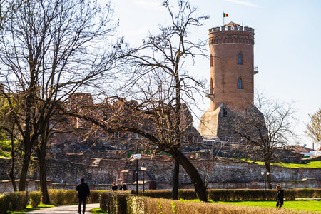 The Chindia Tower or Turnul Chindiei in downtown Targoviste, Romania, 2021