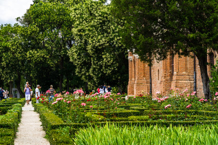 People visiting Mogosoaia Palace close to Bucharest, Romania, 2021のeditorial素材