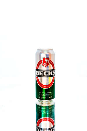 Can of Beck`s or Becks beer in Bucharest, Romania, 2021のeditorial素材