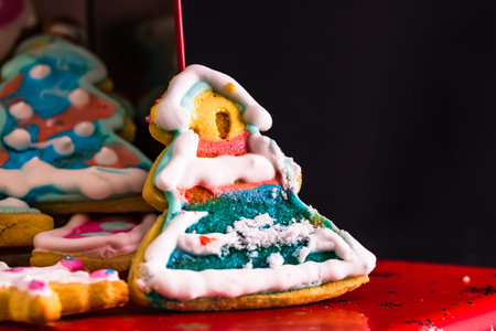 Detail of tasty homemade Christmas cookies