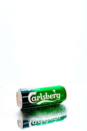 Can of Carlsberg beer in Bucharest, Romania, 2021のeditorial素材