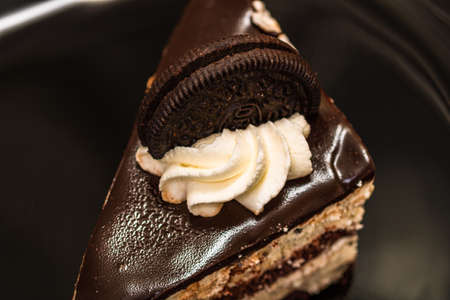 Chocolate mousse dessert. Chocolate cakeの写真素材