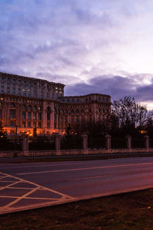 Palace of the Parliament (Palatul Parlamentului) in Bucharest, capital of Romania, 2020のeditorial素材