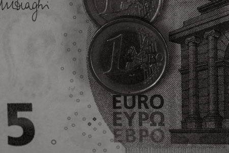 Money black and white. Detail of money