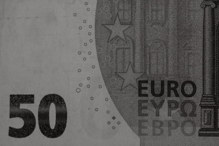Money black and white. Detail of money