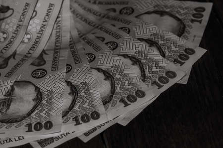 Money black and white. Detail of moneyの写真素材