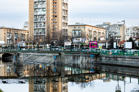 Car traffic, pollution, traffic jam in the morning and evening in the capital city of Bucharest, Romania, 2022のeditorial素材