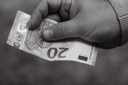 Money euro coins and banknotes
