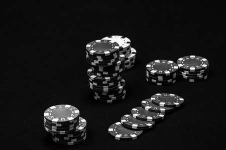 Poker chips, money and gambleの写真素材