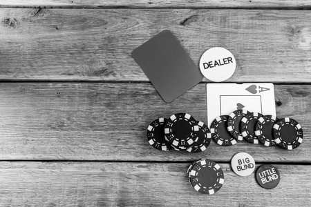 Poker chips, money and gamble