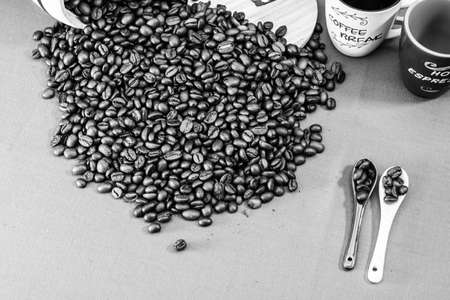 Black coffee cup. Breakfast coffee conceptの写真素材