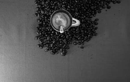 Black coffee cup. Breakfast coffee conceptの写真素材