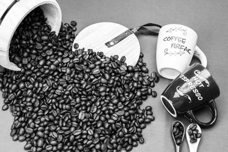 Black coffee cup. Breakfast coffee conceptの写真素材