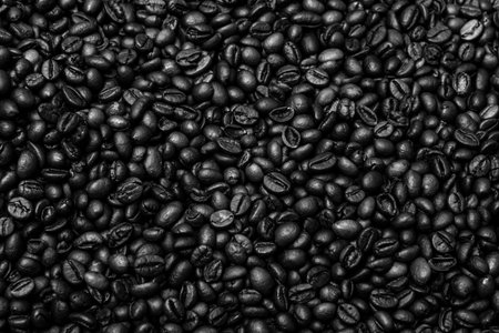 Black coffee cup. Breakfast coffee concept