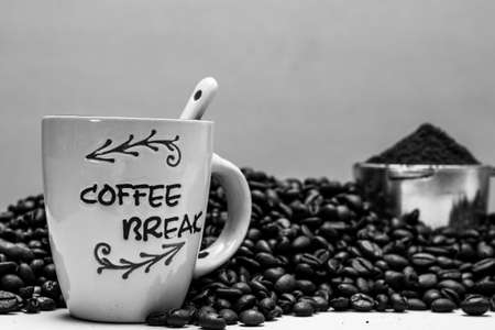 Black coffee cup. Breakfast coffee conceptの写真素材