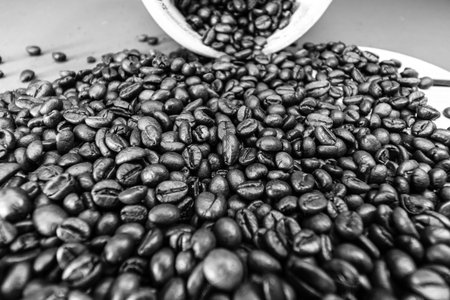 Black coffee cup. Breakfast coffee conceptの写真素材