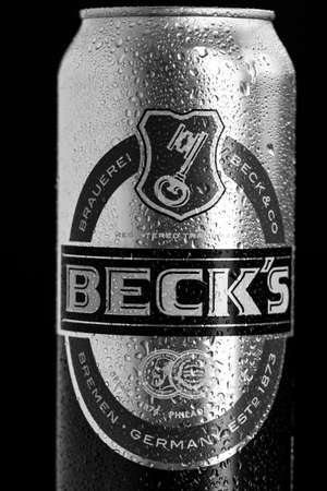 Can of Beck`s or Becks beer. Bucharest, Romania, 2022のeditorial素材