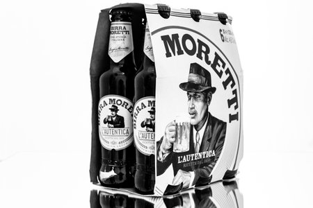 Birra Moretti beer. Bucharest, Romania, 2022のeditorial素材