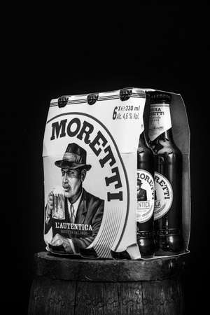 Birra Moretti beer. Bucharest, Romania, 2022のeditorial素材