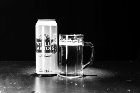 Stella Artois beer can. Bucharest, Romania, 2022