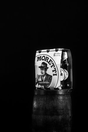 Birra Moretti beer. Bucharest, Romania, 2022のeditorial素材