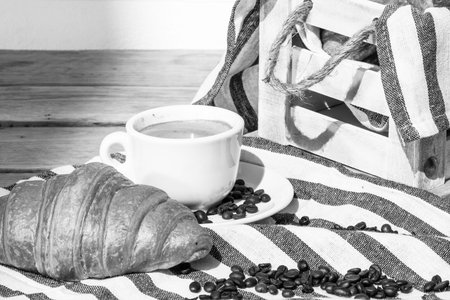 Delicious fresh pastry croissant. French croissant breakfast