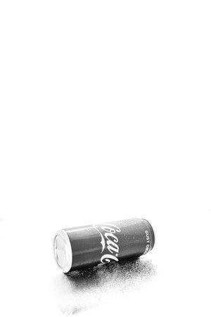 Classic Coca-Cola can. Bucharest, Romania, 2022