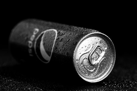 Classic Pepsi can. Pepsi soft drink. Bucharest, Romania, 2022