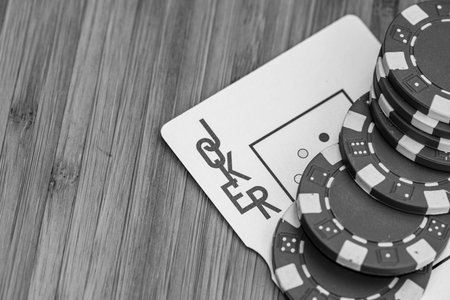 Poker chips, money and gamble