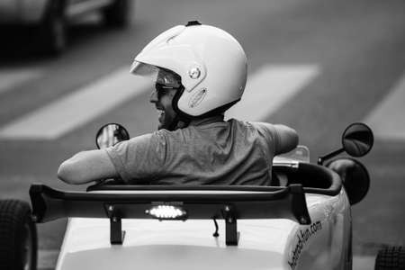 Car traffic, pollution, traffic jam city downtown Bucharest, Romania, 2022のeditorial素材