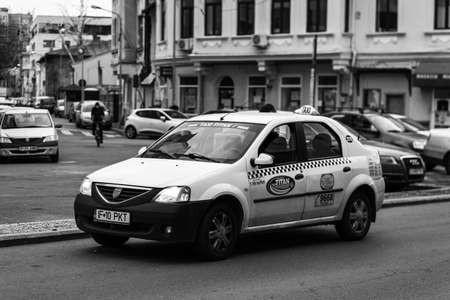 Car traffic, pollution, traffic jam city downtown Bucharest, Romania, 2022のeditorial素材